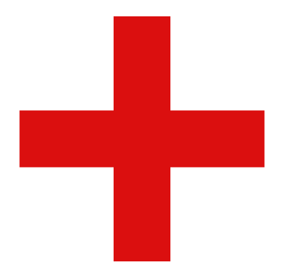 A red medical sign